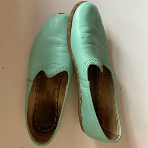 Sabah mint green slip-on shoes